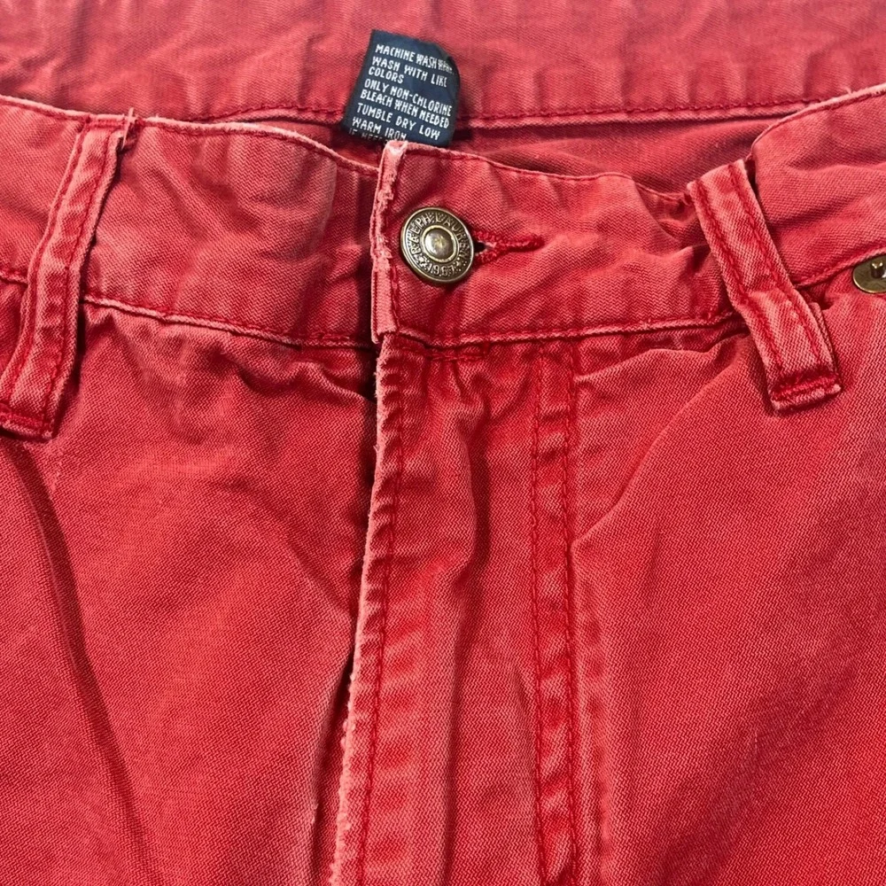 Vintage 90s Polo Ralph Lauren Pants Red Dungarees Cotton Straight Leg Preppy 34
